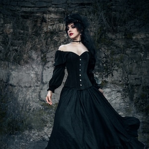 Gothic Victorian Velvet and Lace Vampire Gown women's Dress Corset Cosplay Costume "Music Of The Night" Reminisce Brand