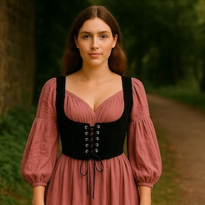 Renaissance Medieval Underbust Corset Top, Black Lace-Up Pirate Corset, Gothic Hollow Out Ren Faire Corset, Strappy Festival Top for Women
